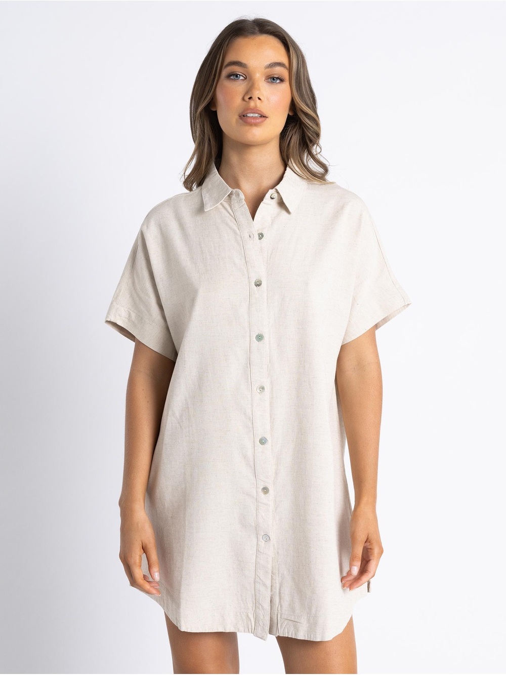 Rhythm. Natural Beige Shirt Dress